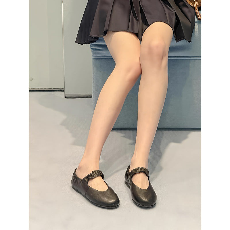 Damen Ballerinas mit modischem Riemen und flexibler Sohle R&B