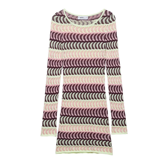 Damen Strickkleid mit einzigartigem geometrischem Muster R&B