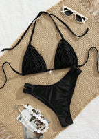 Damen Triangel-Bikini mit lässigem Raffungselement