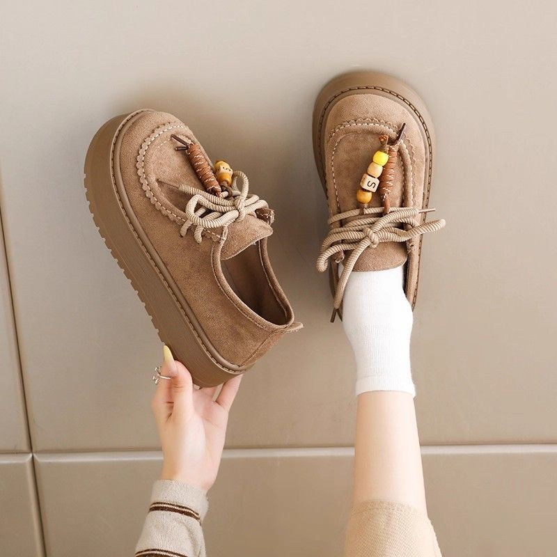 Damen Plattform Sneakers mit lässigem Wildleder-Obermaterial