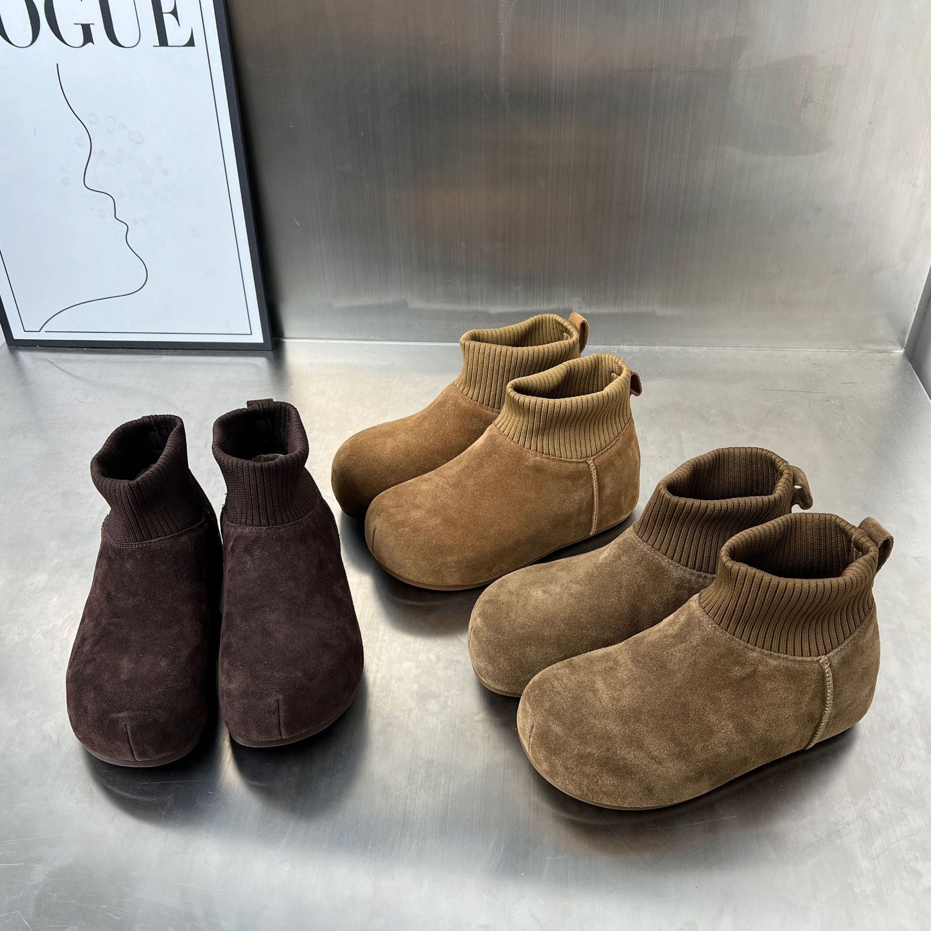 Damen Bequeme Winterboots mit elastischem Kragen und weichem Innenfutter R&B