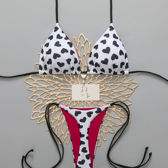 Damen Triangel-Bikini mit Herzen R&B