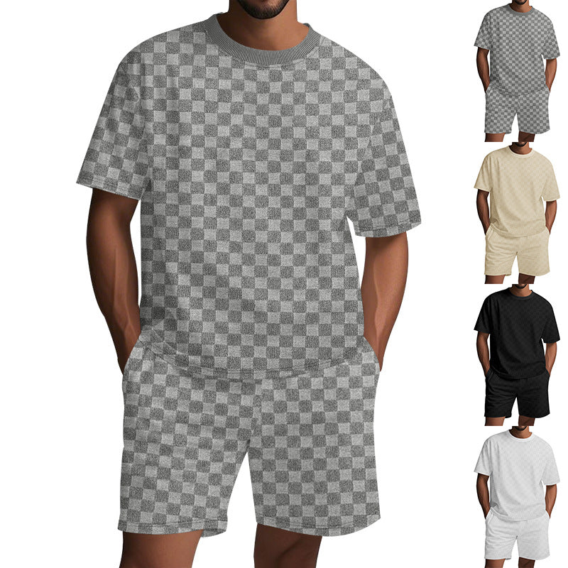 Damen Freizeit-Set mit strukturiertem T-Shirt und Shorts R&B