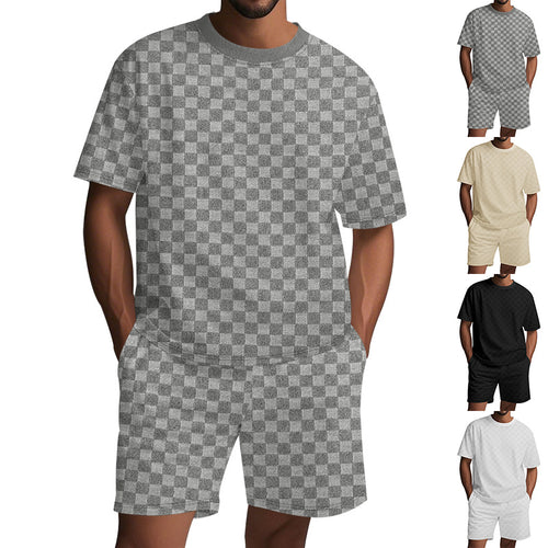 Damen Freizeit-Set mit strukturiertem T-Shirt und Shorts R&B