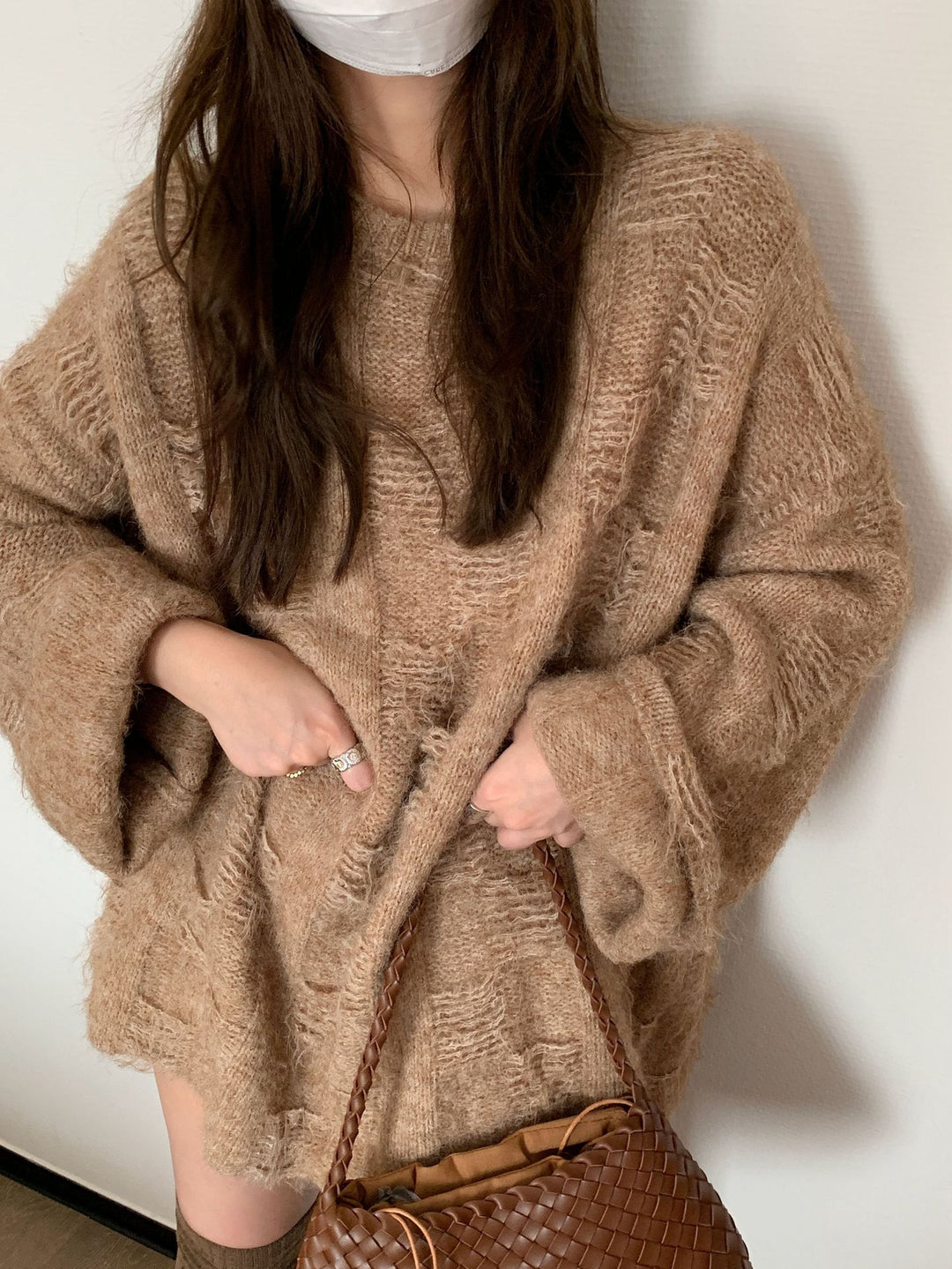 Damen Oversized Strickpullover im lässigen Pullover-Stil R&B
