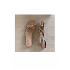 Damen elegante Sandalen mit zierlichen Riemen und niedrigem Absatz R&B