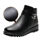 Damen Elegante und warme Stiefeletten mit modischer Schnallenverzierung R&B