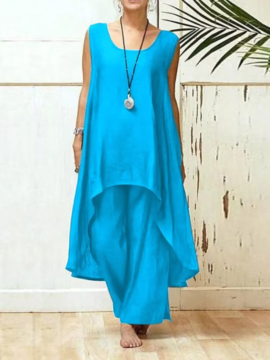 Damen Fließendes Tunika Maxi Overall R&B