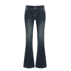 Damen Flared Jeans mit hohem Taillenbund und modischen Details R&B