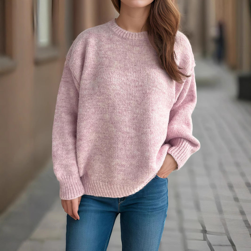 Damen lässiger Oversize-Pullover mit strukturiertem Maschenmuster R&B