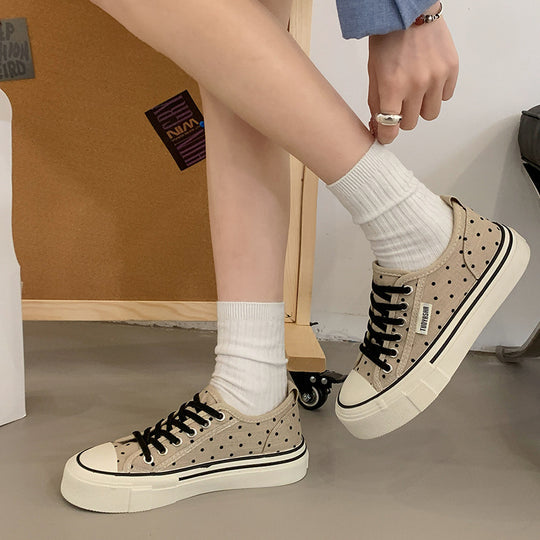 Damen Freizeit Sneakers mit gepolsterter Innensohle und punktemuster R&B