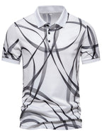 Herren Poloshirt mit modernem grafischen Muster und atmungsaktiven Eigenschaften