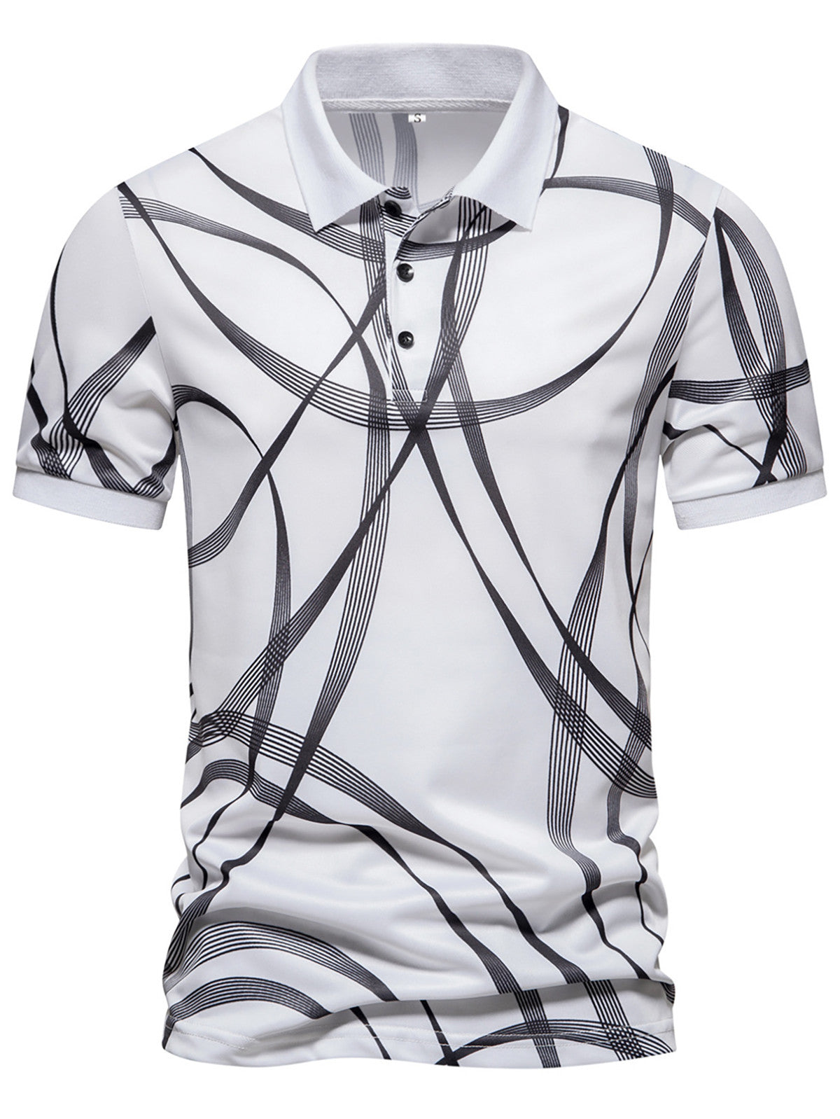 Herren Poloshirt mit modernem grafischen Muster und atmungsaktiven Eigenschaften