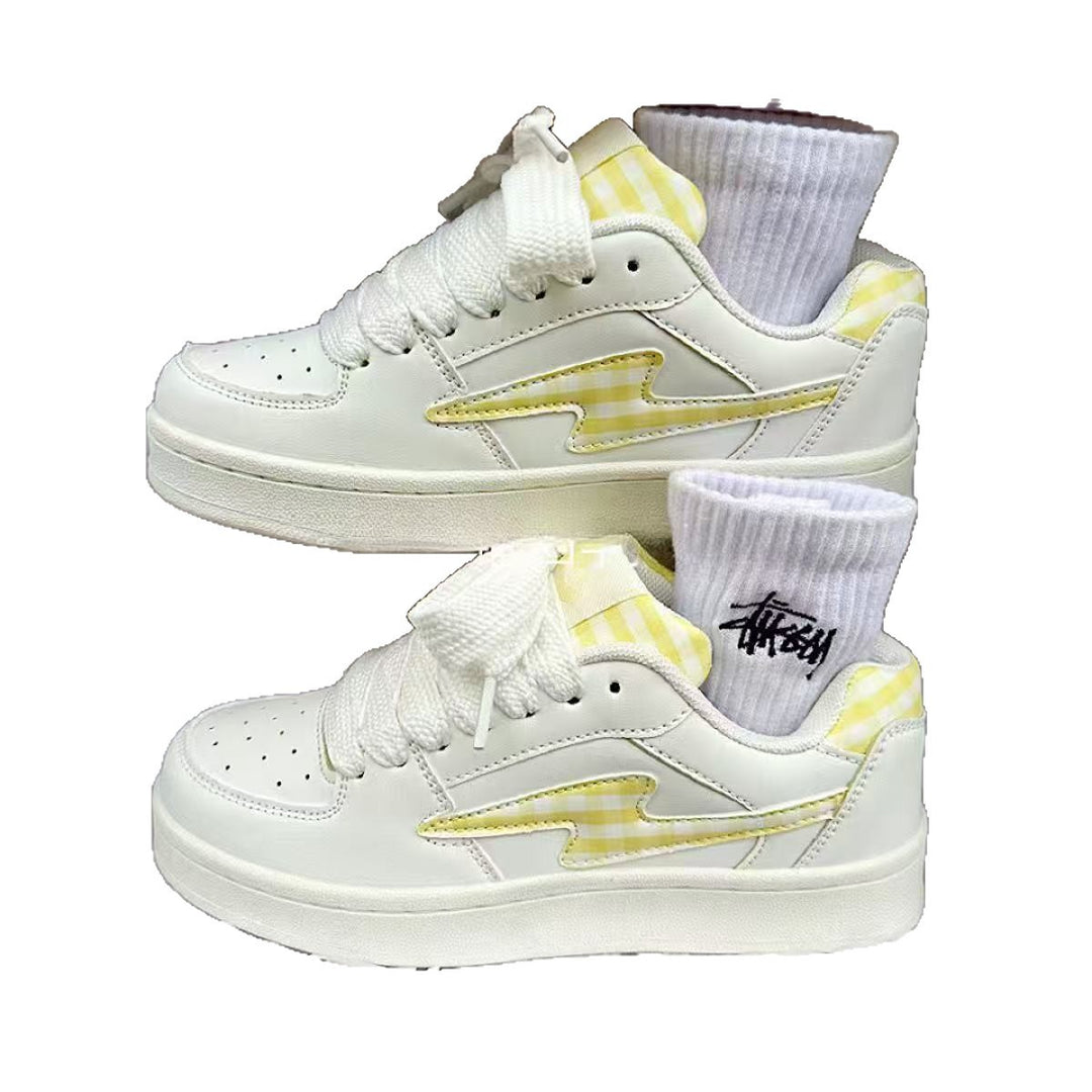 Damen Sneakers im modernen Karo-Design mit atmungsaktiven Materialien R&B