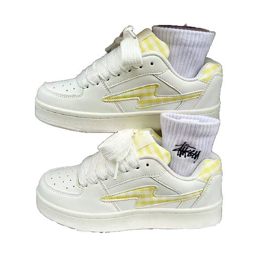 Damen Sneakers im modernen Karo-Design mit atmungsaktiven Materialien R&B