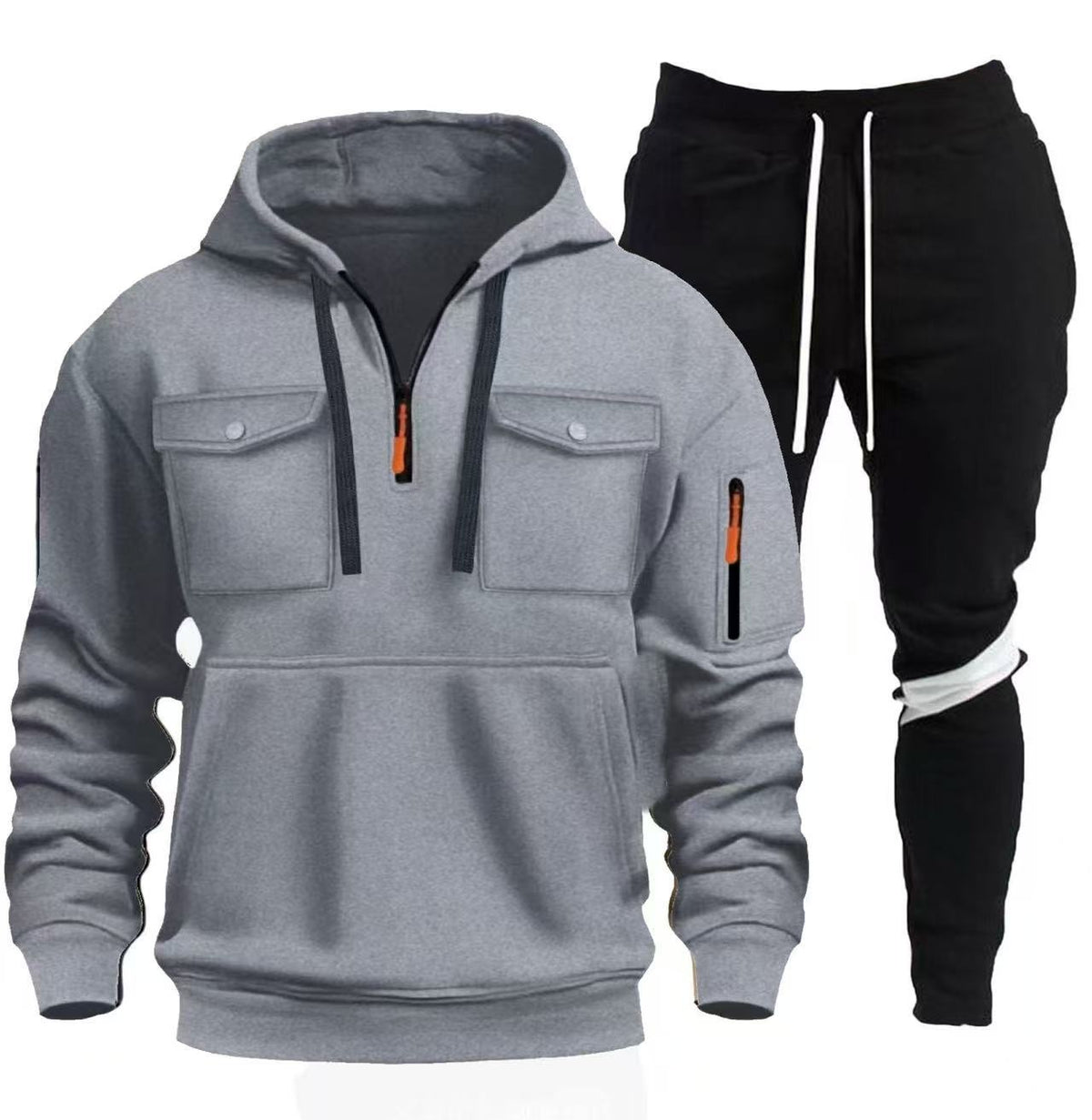Herren praktische Kapuzenjacke mit Sporthose R&B