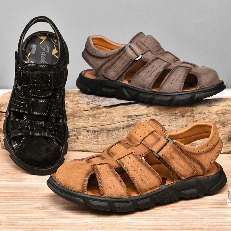 Herren bequeme Sandalen aus hochwertigem Leder R&B