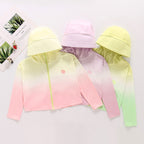 Damen nan ultraleichte Sonnenschutz-Hoodie mit Ombre-Verlauf und kurzem Schnitt R&B
