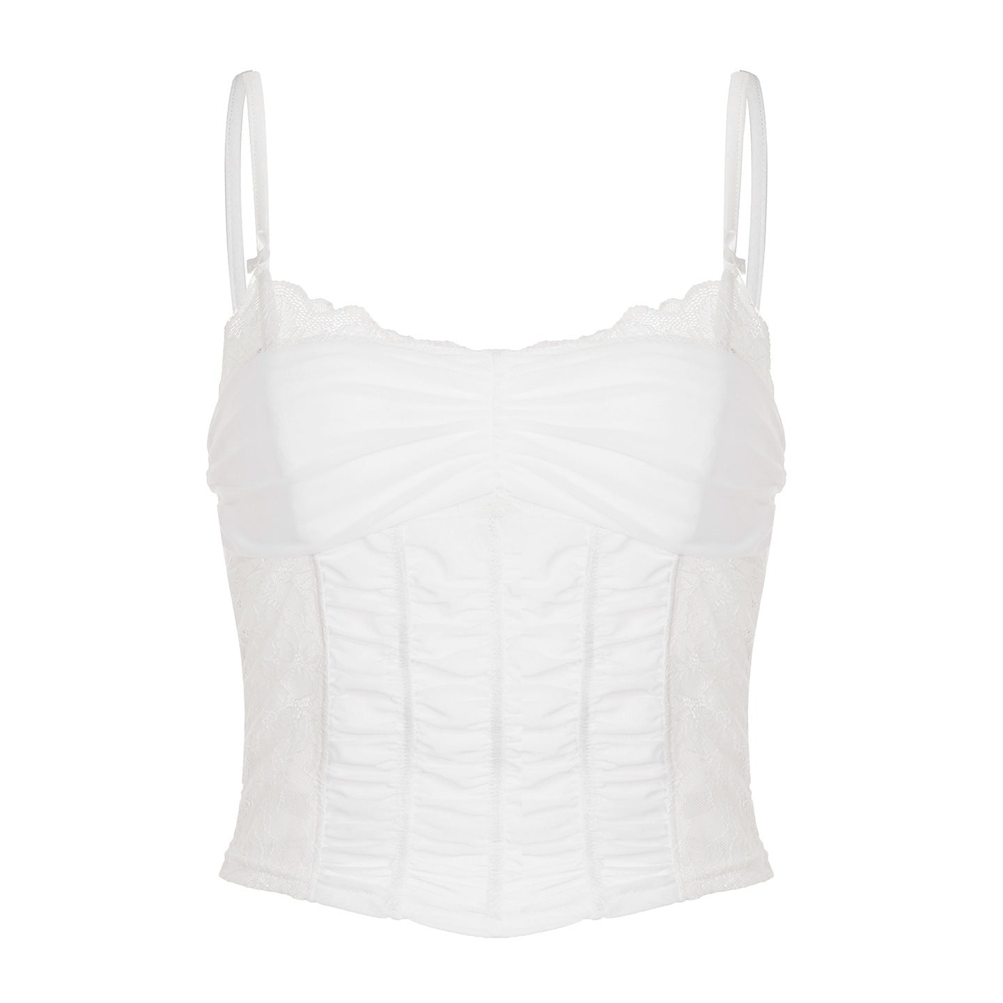 Damen Spitzen-Corsage-Oberteil mit eleganter Schnürung und figurformendem Design R&B