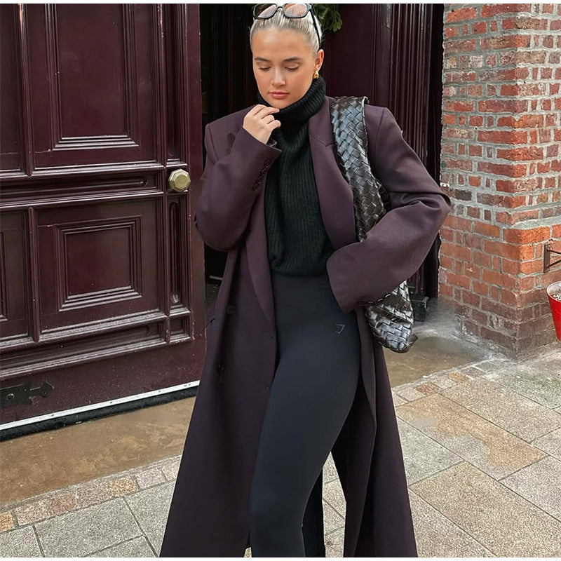 Damen Oversized Trenchcoat mit langen Ärmeln und modernem Schnitt R&B