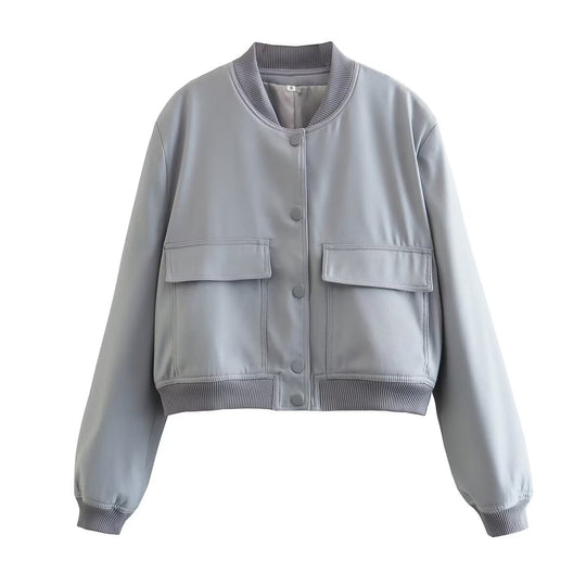 Damen modische Utility-Jacke mit praktischen Taschen und edlem Schnitt R&B