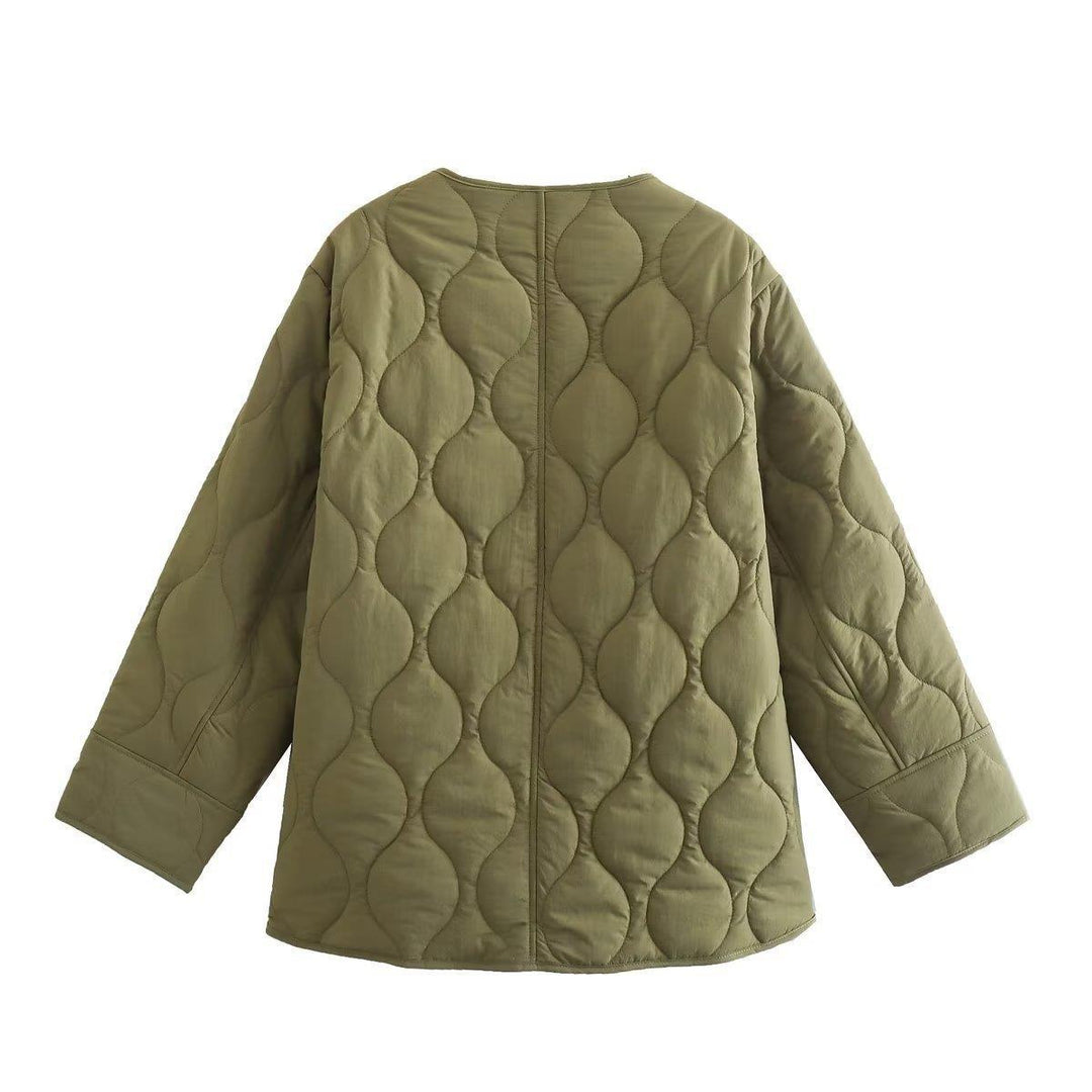Damen gesteppte Übergangsjacke mit praktischem Knopfverschluss und warmem Innenfutter R&B