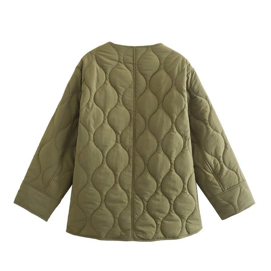 Damen gesteppte Übergangsjacke mit praktischem Knopfverschluss und warmem Innenfutter R&B