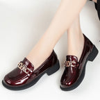 Damen Elegante und stilvolle Loafers mit Blockabsatz