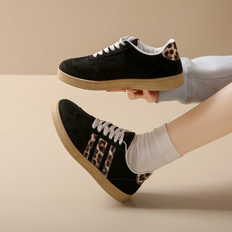 Damen Sneakers aus Wildleder mit modischem Leopardenmuster R&B