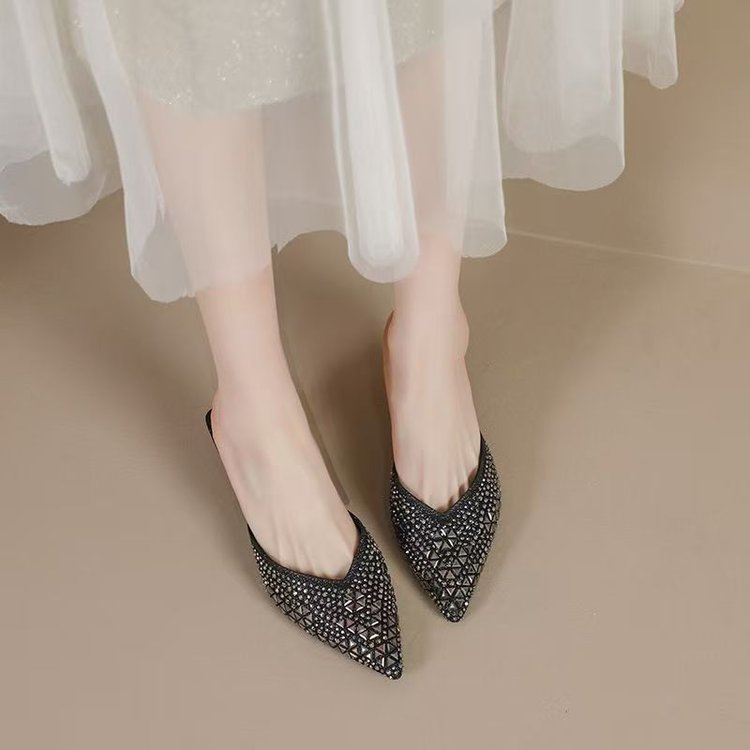 Damen schicke Slingback-Pumps mit funkelndem Strass R&B