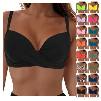 Damen Elegantes Bikinioberteil mit Wickeldesign R&B
