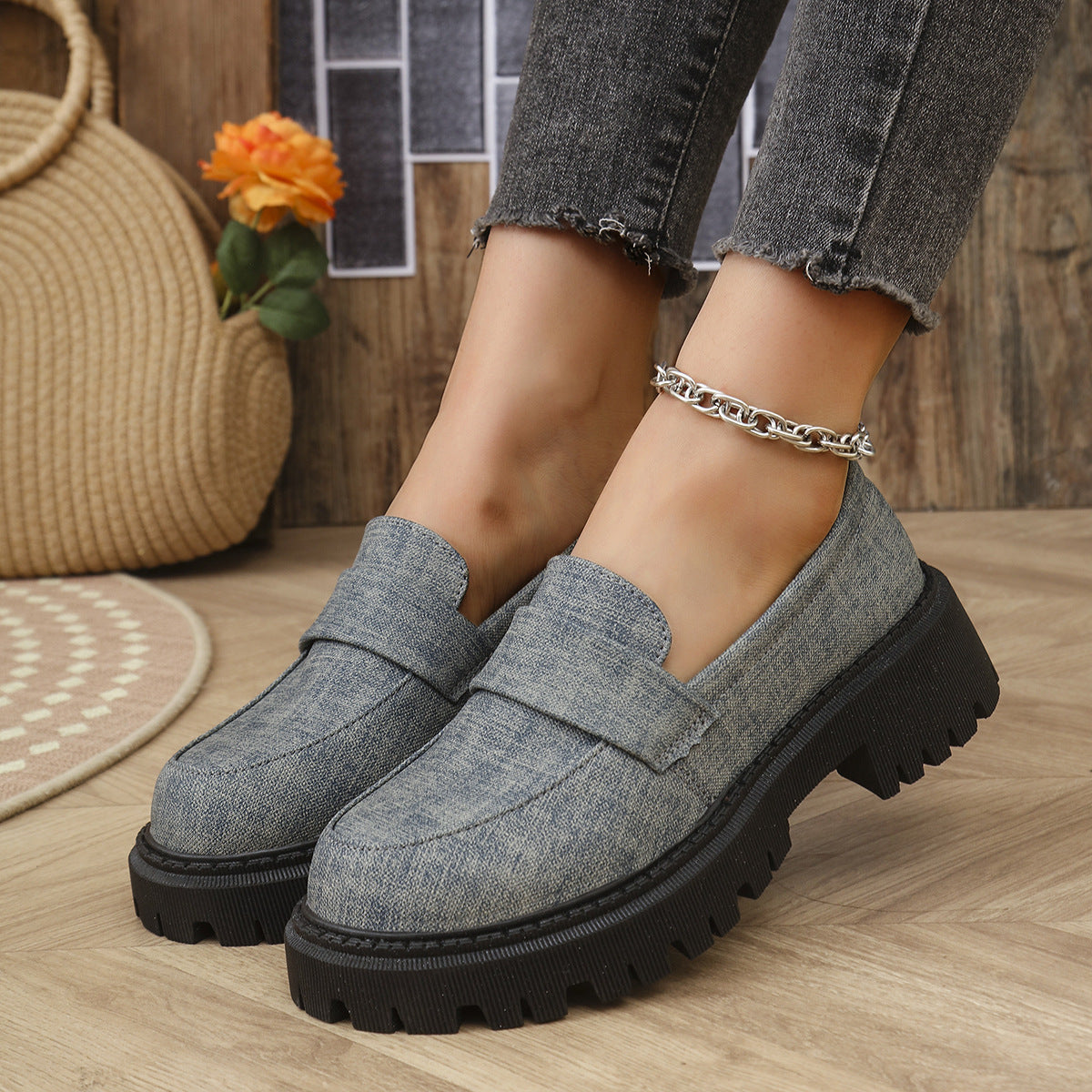 Damen Komfortable Clogs im Jeans-Look mit stabiler Profilsohle R&B