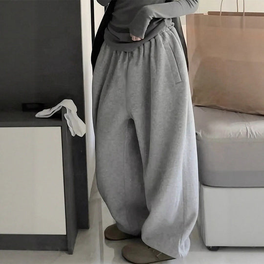 Damen bequeme Sweatpants mit elastischem Bund und legerem Schnitt R&B