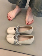 Damen modische Ballerinas mit dekorativem Riemchen und hochwertigem Innenfutter R&B