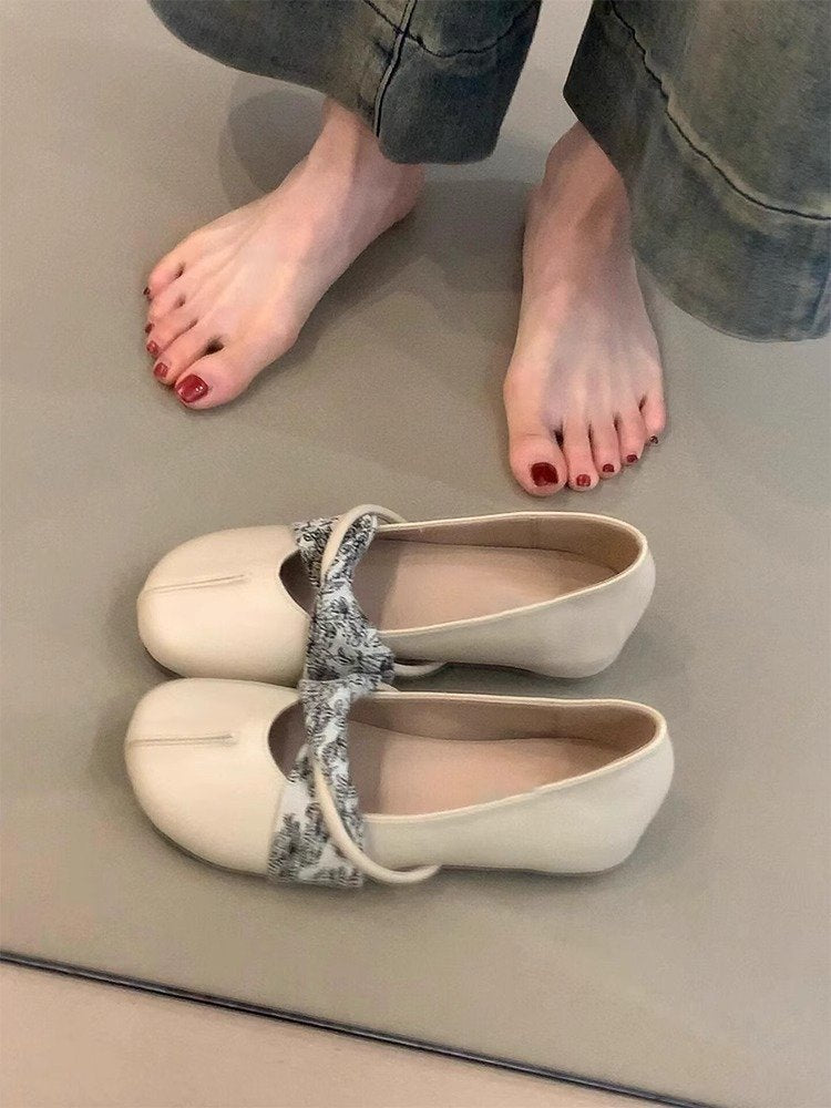 Damen modische Ballerinas mit dekorativem Riemchen und hochwertigem Innenfutter R&B