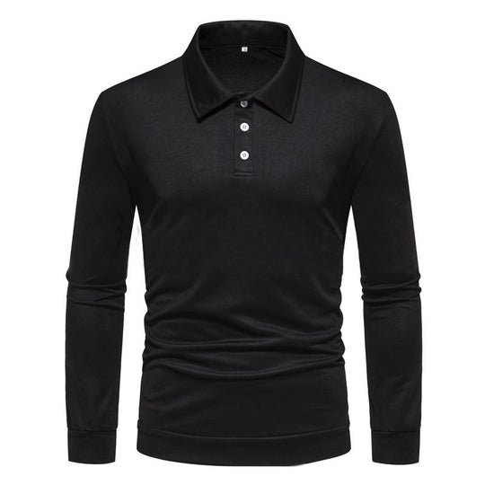 Herren Langarm Polohemd aus atmungsaktivem Stoff mit modernen Knopfdetails R&B