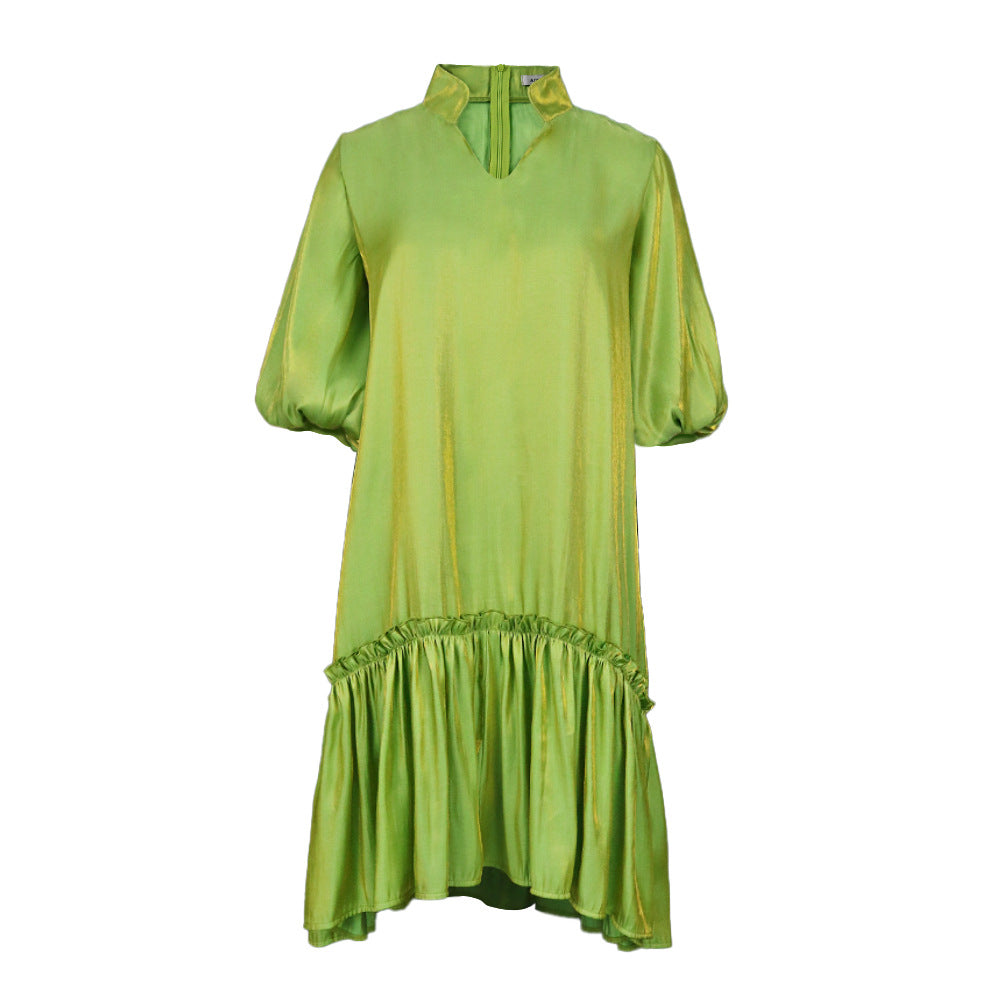 Damen Midikleid mit figurumspielendem Schnitt und elegantem Rüschensaum R&B