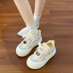 Damen Modische Sneaker mit elastischen Schnürsenkeln und geschäumter Sohle R&B