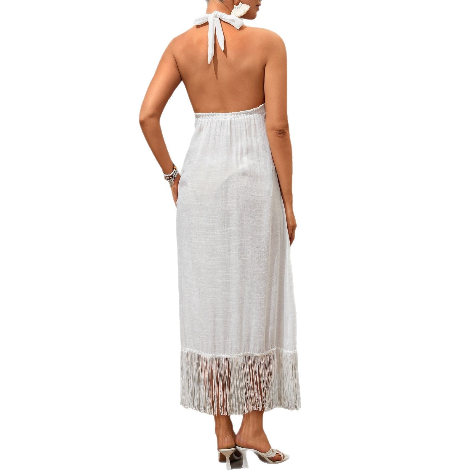 Damen Freizeitliches Maxikleid mit Fransen