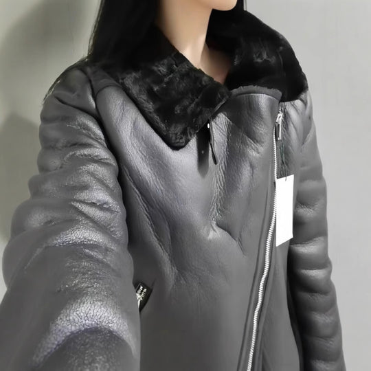 Damen trendige und funktionale Oversize-Jacke mit abnehmbarer Kapuze R&B