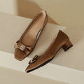 Damen elegante Ballerinas mit modischer Schleife und komfortablem Blockabsatz