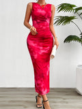 Damen Figurbetontes Maxikleid mit sanftem Rüschendesign und elegantem V-Ausschnitt R&B