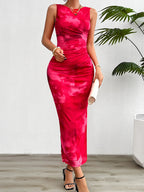 Damen Figurbetontes Maxikleid mit sanftem Rüschendesign und elegantem V-Ausschnitt R&B