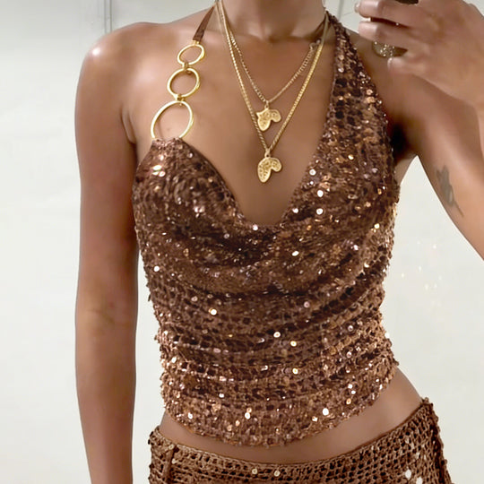 Damen Trendiges Häkeloberteil mit Ringdetails R&B