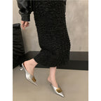 Damen Slingback Pumps mit elegantem Metallic-Design R&B