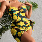 Damen Bademode mit floralem Design und elegantem Wickelrock R&B
