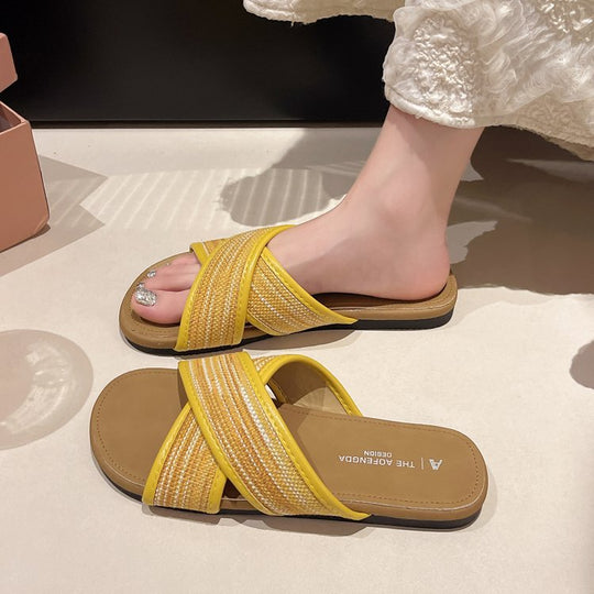 Damen modische Sandalen mit Pompons R&B