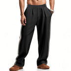 Herren nan lockere Sweat-Jogginghose mit elastischem Bund, seitlichen Doppelstreifen und weichem Baumwollmix R&B
