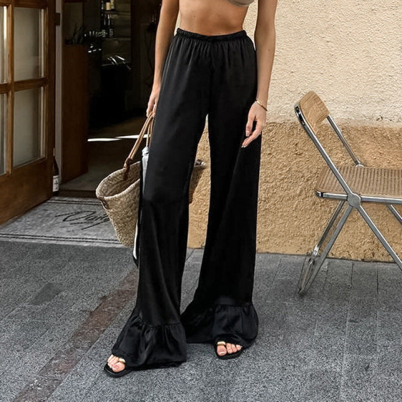 Damen Weite Palazzohosen mit voluminösen Säumen R&B