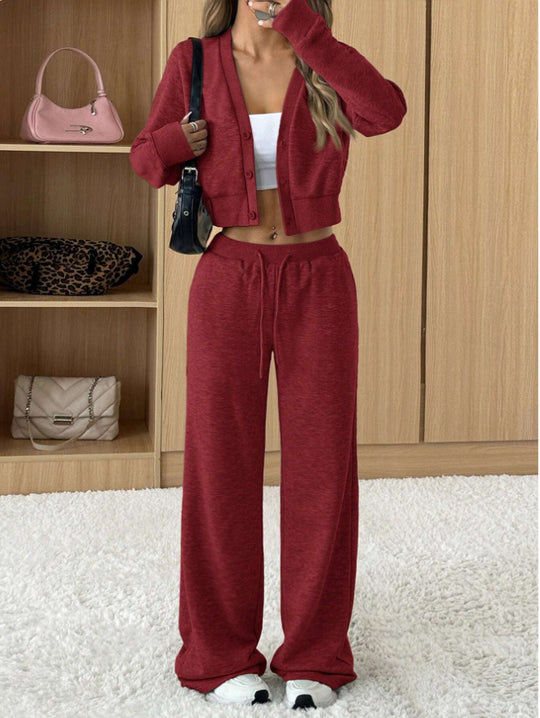 Damen Bequemes und stylisches Lounge-Set mit cropped Jacke R&B